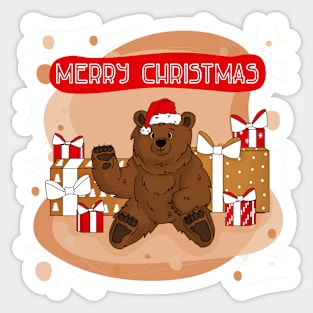 Bear wishes you Merry Christmas Sticker